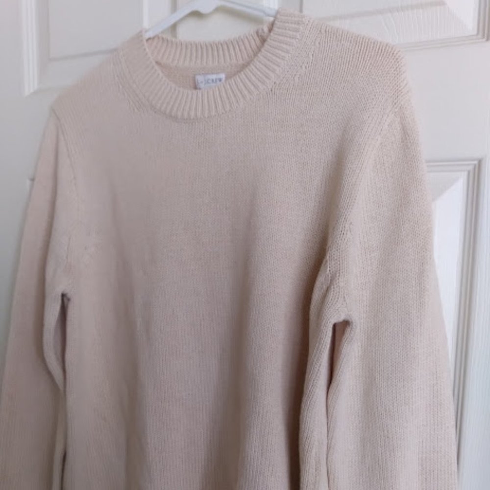J. Crew Tan Scalloped Sweater NWT Size Large